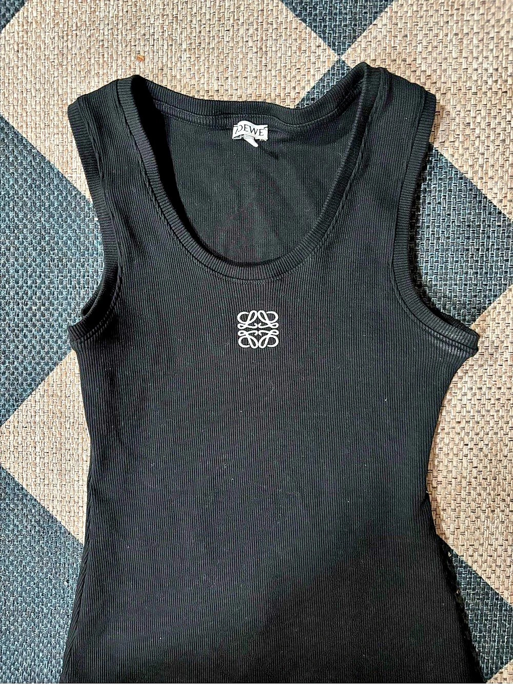Loewe Anagram Tank Top in Stretch Viscose Black